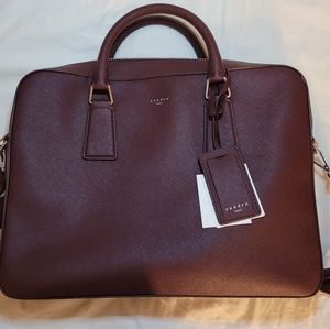 NWT Sandro Saffiano Leather Laptop Briefcase Bag